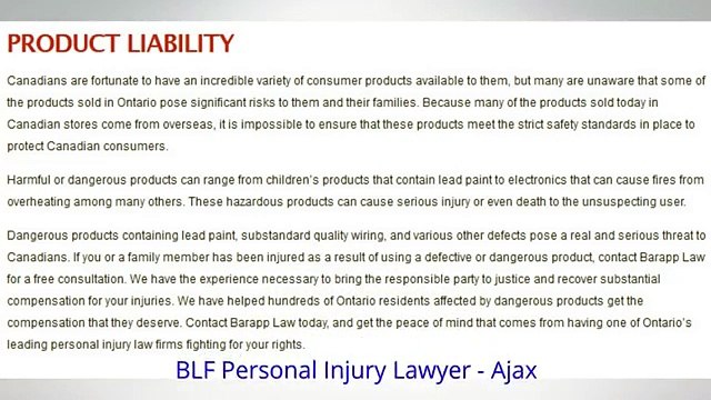 Attorney Lawyer Ajax - BLF Personal Injury Lawyer (800) 934-1256