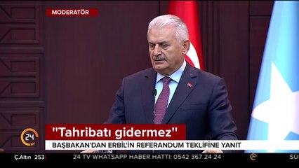 Yıldırım'dan Erbil yönetimine net mesaj