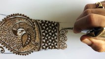 Intricate bridal dulhan mehendi with peacock and dulhan design 8