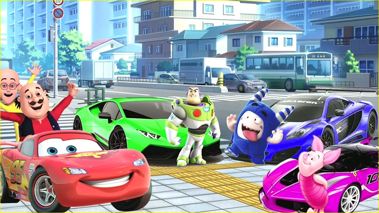 Baby Learning Colors with 3D Cars 3 Cartoon 2017 Lightning McQueen Oddbods Buzz Piclet For Kids