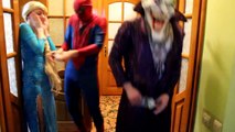Spiderman & Frozen Elsa vs Maleficent! w Evil Witch Joker & Superhero in real life