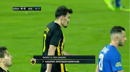 Lazaros Christodoulopoulos  Goal HD - Apollon Larissa	0-5	AEK Athens FC 26.10.2017
