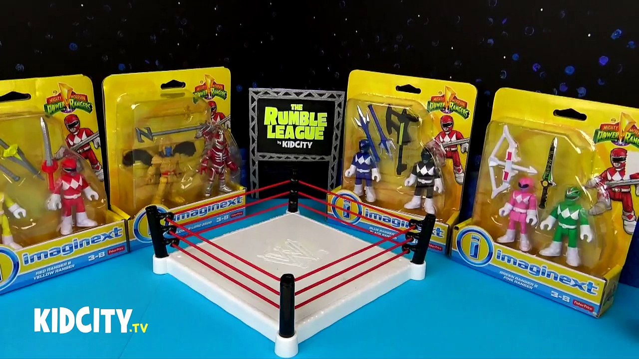 Mighty Morphin Power Rangers Shake Rumble w/ Imaginext Power Rangers ...