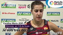Yonex IFB : Interview de Carolina Marin, éliminée en huitièmes de finale