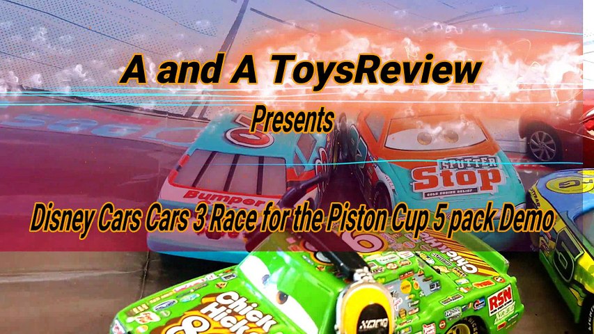 Disney Cars 3 Race for the Piston Cup 5 pack Lane Locke,  Clutchburn, Chick Hicks, Natalie  ; Punchy wipeout