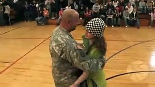 Soldier Surprises Daughter in School
