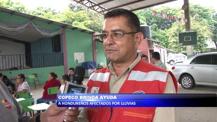 COPECO brinda ayuda a afectados por lluvias