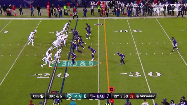 Miami Dolphins wide receiver Kenny Stills hauls in first down with Marlon Humphrey all over him