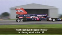 Supersonic car roars down runway at 200 mph in speed trials
