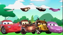 Disney Cars 3 Wrong Mouths McQueen Miss Fritter Tow Mater Sally Carrera Finger Family Nursery Rhymes