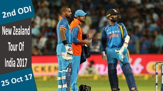 India vs New Zealand | 2nd ODI | 25 Oct 17 | Shikhar Dhawan & Dinesh Karthik Hits Fifty | Highlights