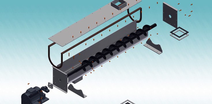Mechanical 3D modeling- Screw Conveyor Assemble