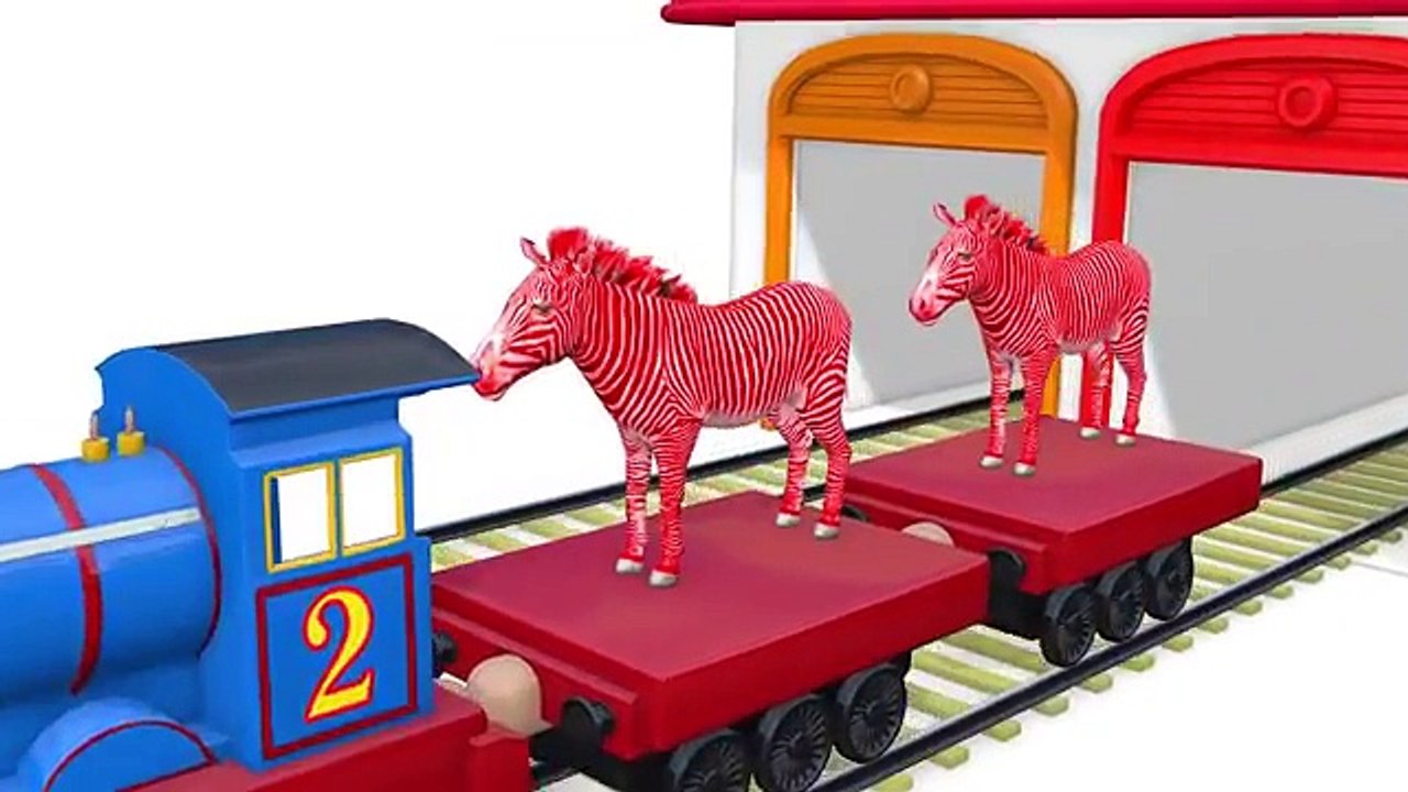 Learn Colors & Numbers for Children | Crocodile Elephant Learning Video w Thomas Train