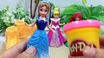 Disney Princess Cinderella Mermaid Princess Ariel Play Doh Learn Color