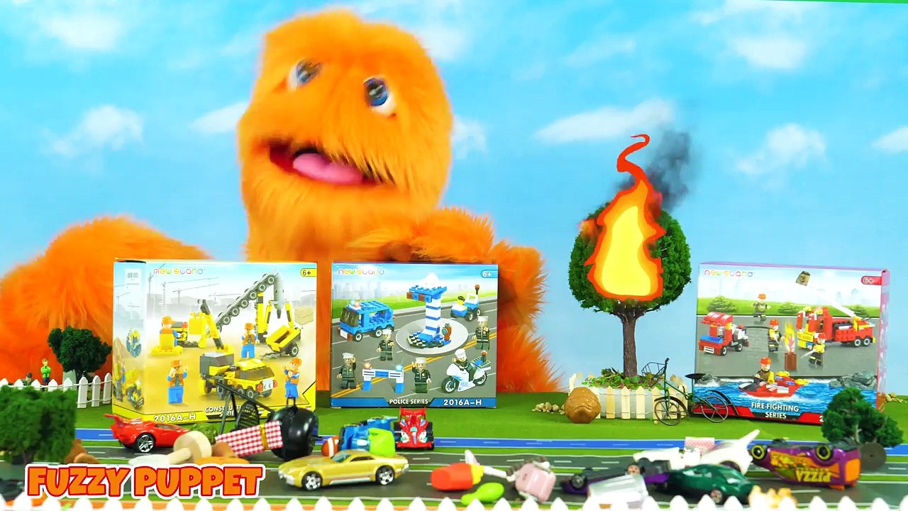 Oh no!  A Tornado!  LEGO City Police & Fire Truck Construction Set Lego Stop Motion Build Movie-E8QifV2CJ_I