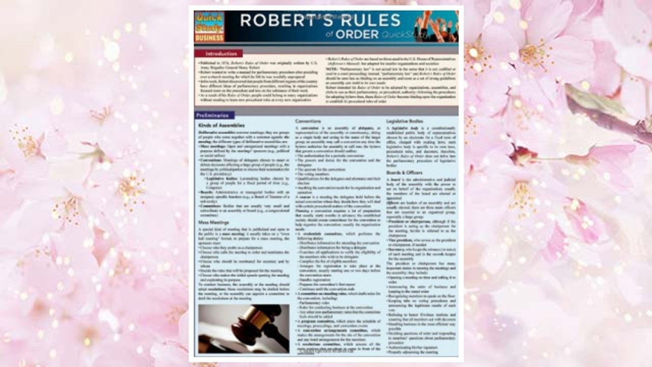 Download PDF Robert'S Rules Of Order (Quick Study: Business) FREE