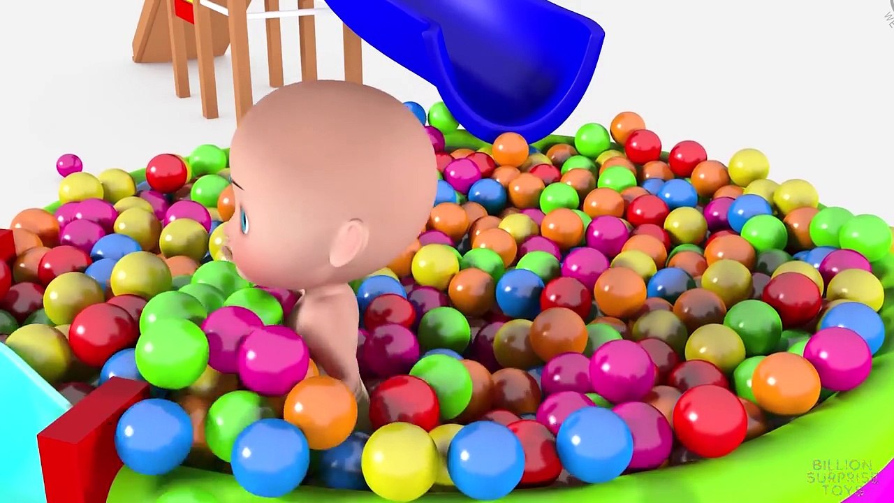 Baby and Colored Balls - FUN Indoor Playground - Learn Colors with The Ball Pit Show 3D