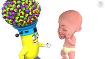 BABY GUMBALL COLOR Candy Gummy Tongue- LEARN COLOURS 3D Finger Family Song for kids