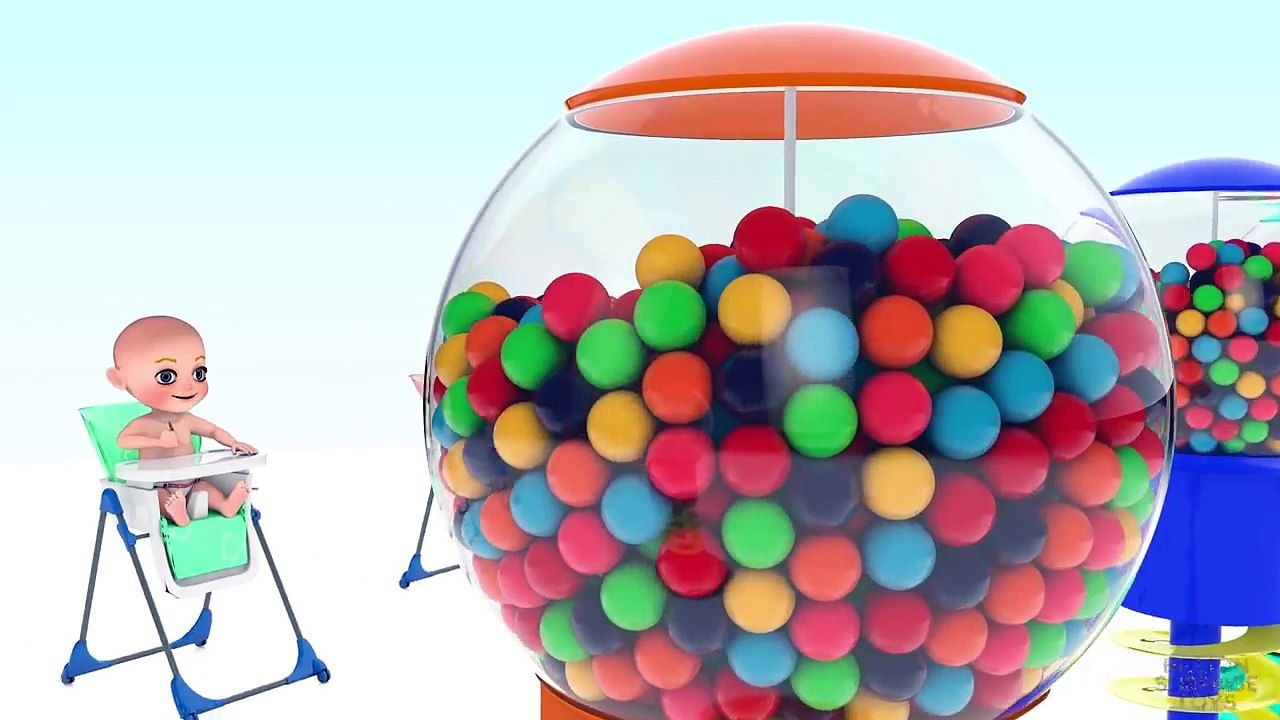 Learn Colors with 3D Baby Gumball Candy - Colours for Kids Children Toddlers