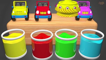 Learn Colors With SLIME BATH for Children - PINK CAR Colors pool and Surprise for Kids