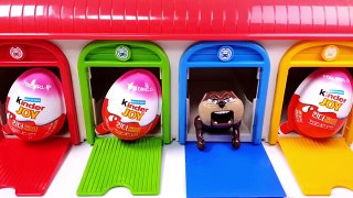 Caution Dog! Tayo Little Bus Garage Kinder Surprise Learn Colors Play Doh Modelling Nursery Rhymes
