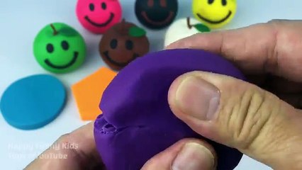 Learn Colours and Shapes With Play Dough Apples Smiley Face Fun for Kids and Children