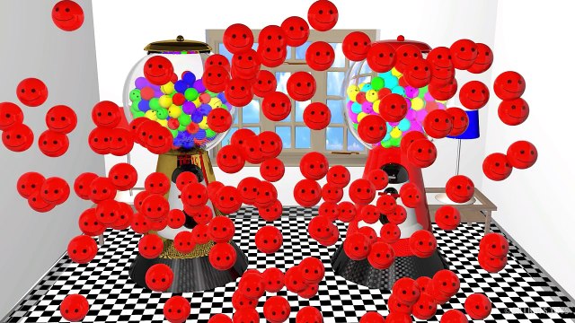 Colors for toddlers learn with Sticky Smiley face balls Gumball machine - Kids colours part 3