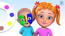 3D Baby Face Painting Play Learn Colors - Teach colours for kids Children Toddlers - Body Paint
