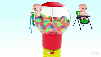Bad Baby Gumball Machine - Learning Colors with Finger Family Nursery Rhymes Crybaby