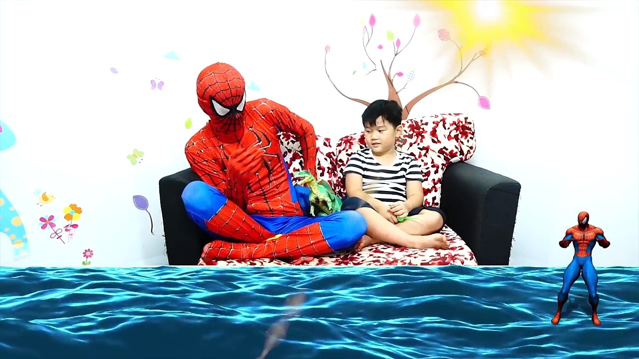 Bad Baby & Spiderman go to fishing Giant Chips and Shark! Funny for Children, Toddlers, Babies