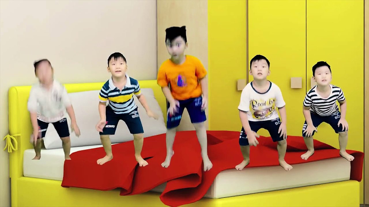 Five little Babies Jumping on the bed, bad baby doctor learn colours with nursery rhyme, kids song