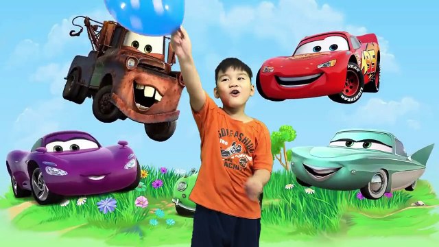 Learn colors with bad baby & colors cars 3 toys, Nursery Rhymes Kids songs Finger family