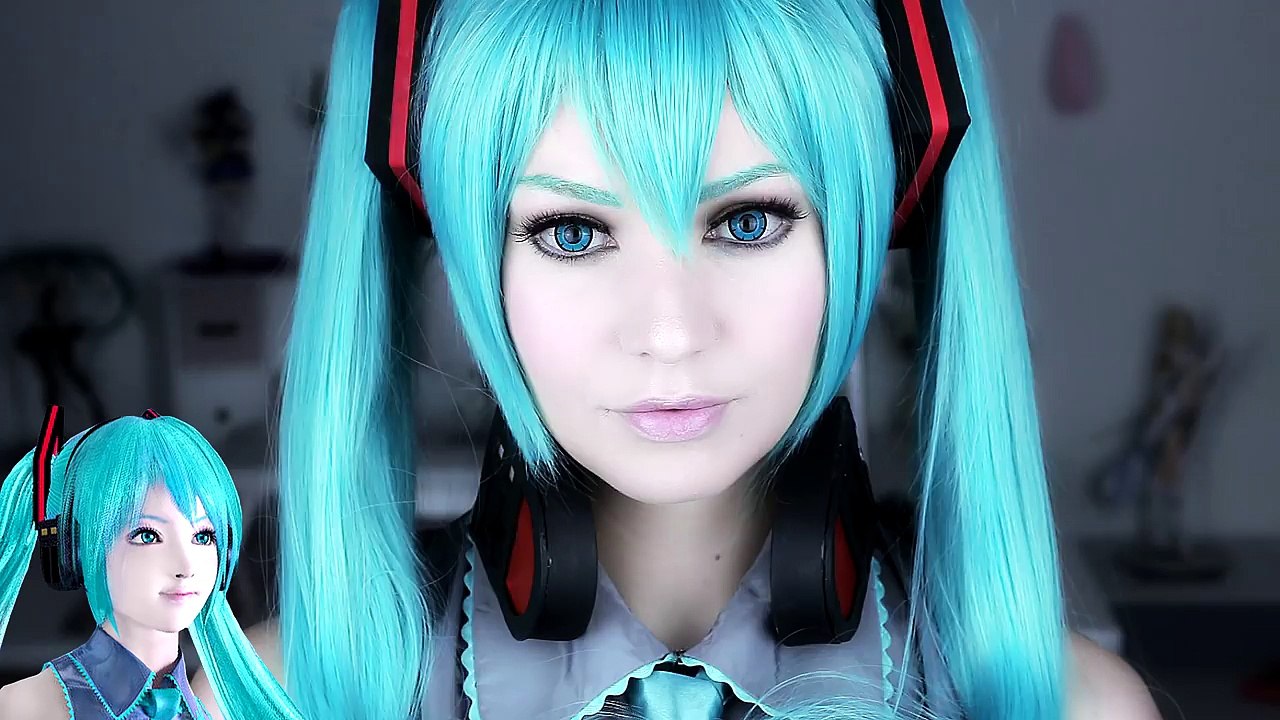 WWW.DOWNVIDS.NET-☆ Hatsune Miku Cosplay Makeup Tutorial Vocaloid  初音 ミク ☆