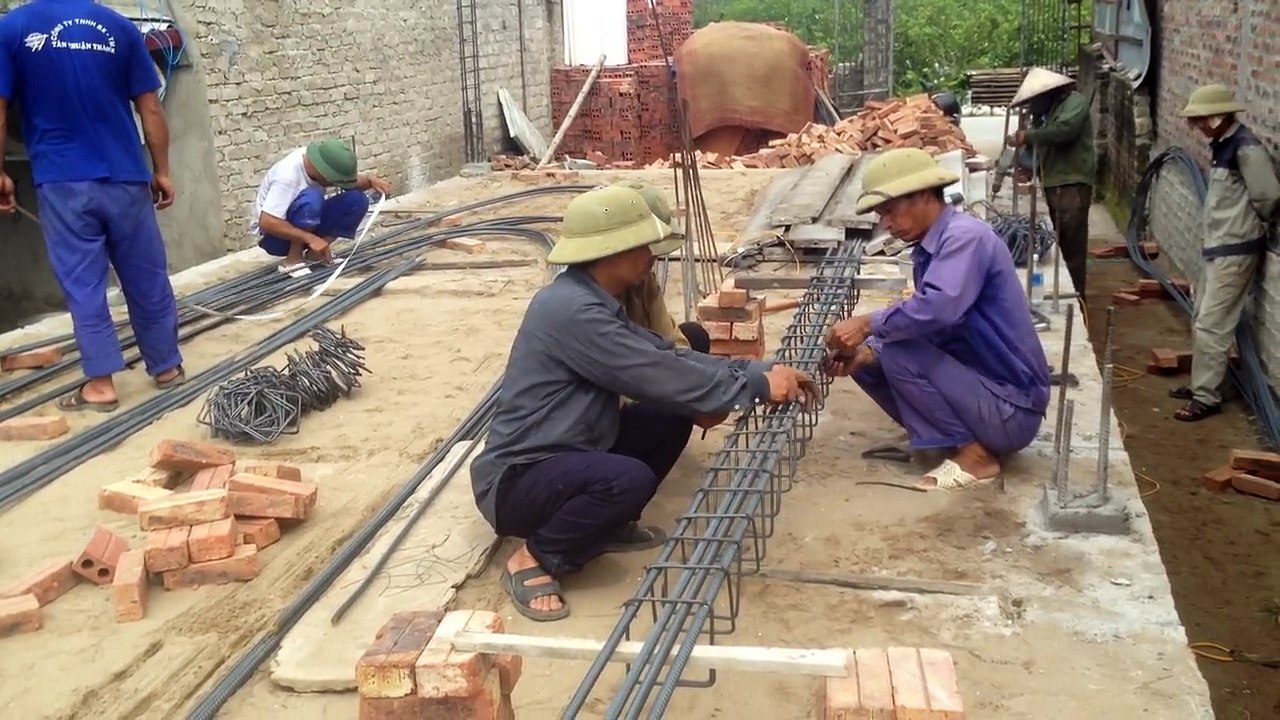 Extremely House Construction Techniques Build Reinforced Concrete Column