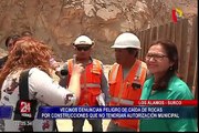 Surco: vecinos denuncian peligro de caída de rocas por construcciones sin autorización municipal
