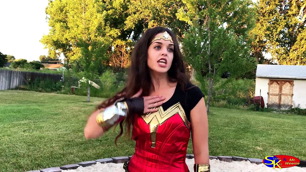 Bearded Joker Vs Wonder Woman _ Joker wants to swim! _ Kids Super Hero Movie in Real Life-DE8CZ9WpHqk