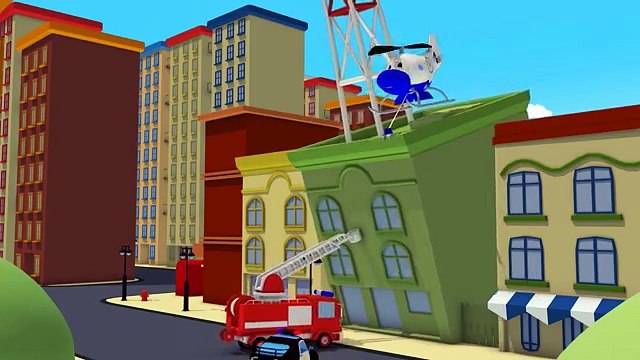 The Car Patrol Fire Truck and Police Car : The Race in Car City | Cars & Trucks cartoon for children