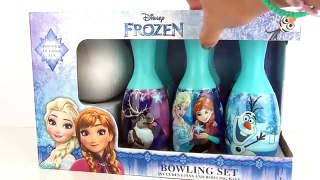 Disney FROZEN Bowling SET with Anna, Elsa Doll Game, Kinder Man Egg Toy Surprises / TUYC