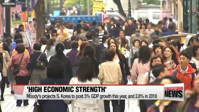 Moody's projects Korea to post 3% GDP growth this year and 2.8% in 2018