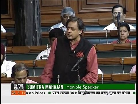 Dr. Shashi Tharoor MP's question on impact of #demonetisation on fishermen