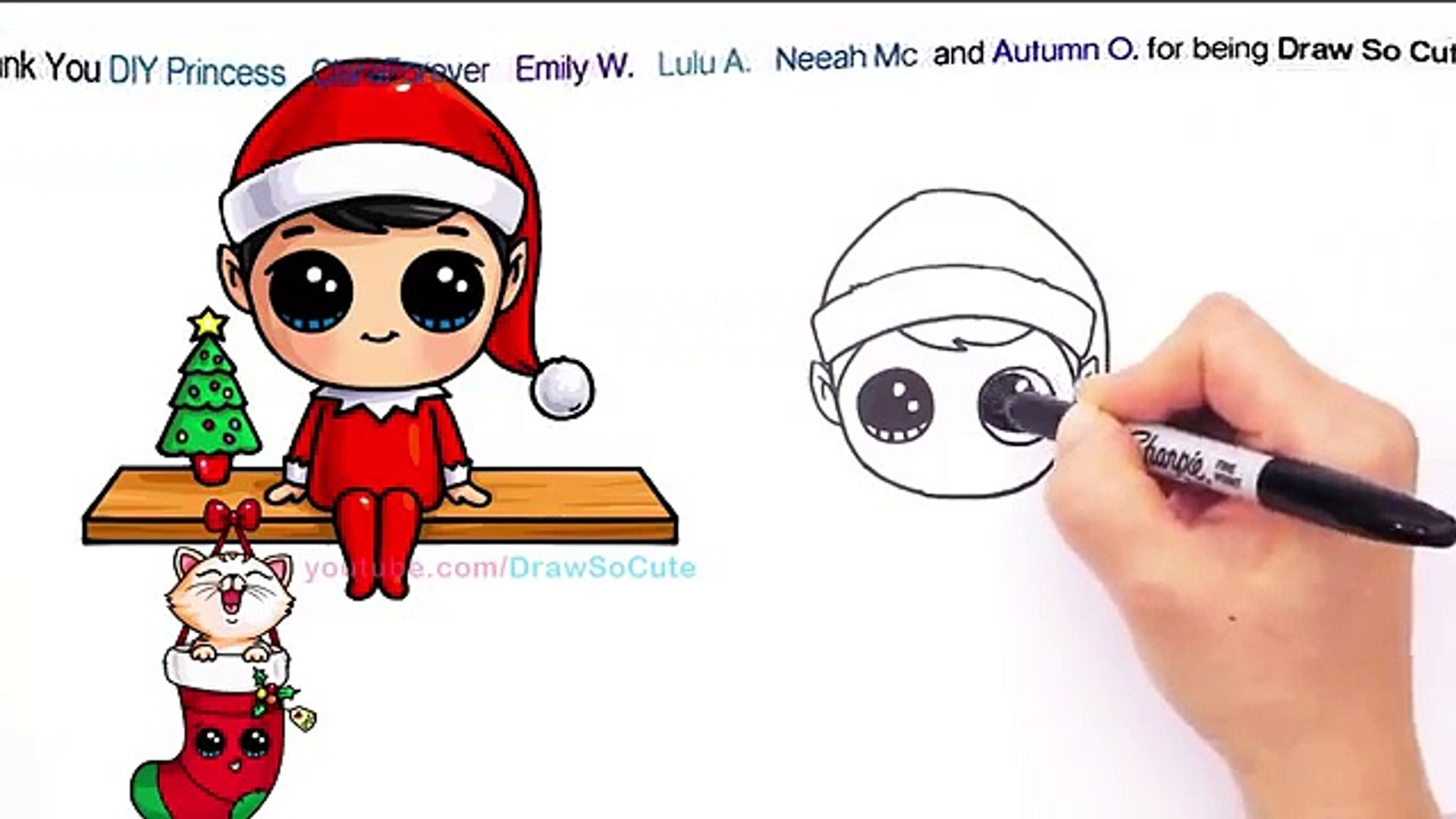 How To Draw Elf On The Shelf Cute Step By Step Christmas Holiday Charers Video Dailymotion