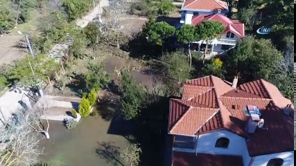 Sular Altında Kalan Mahalle Havadan Görüntülendi