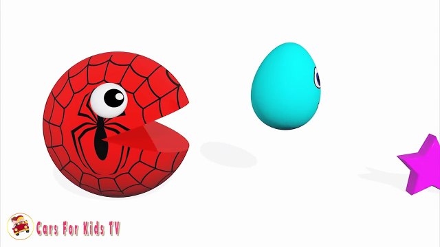 Learn Colors and Learn Shapes With Pacman Surprise Eggs for Children - Colours for Kids to Learn