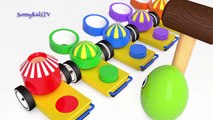 Learn colors with Surprise eggs Balls and Hammer 3D Cartoons for children Video for kids