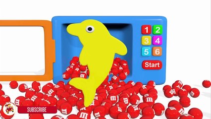 Colors for Children to Learn with Microwave and Blender Surprise Eggs Balls M&M's Candy