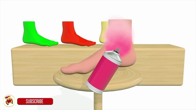 Learn Colors With Foot Painting Finger Family Nursery Rhymes Learn With Foot Spray Painting for Kids