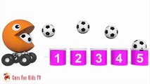 Learn Colors With Soccer Balls Pacman for Children - Balloon Balls for Kids Toddlers