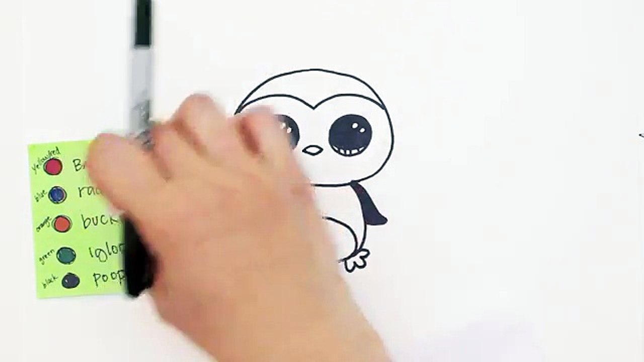 How to Draw a Cute Cartoon Penguin Easy step by step
