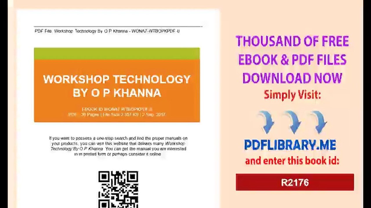 Workshop Technology By O P Khanna