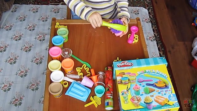 Play Doh Scoops'n Treats. Hasbro. Little boy having fun playing ☺123abc Kids Toy TV-QQV2l1sC5yI